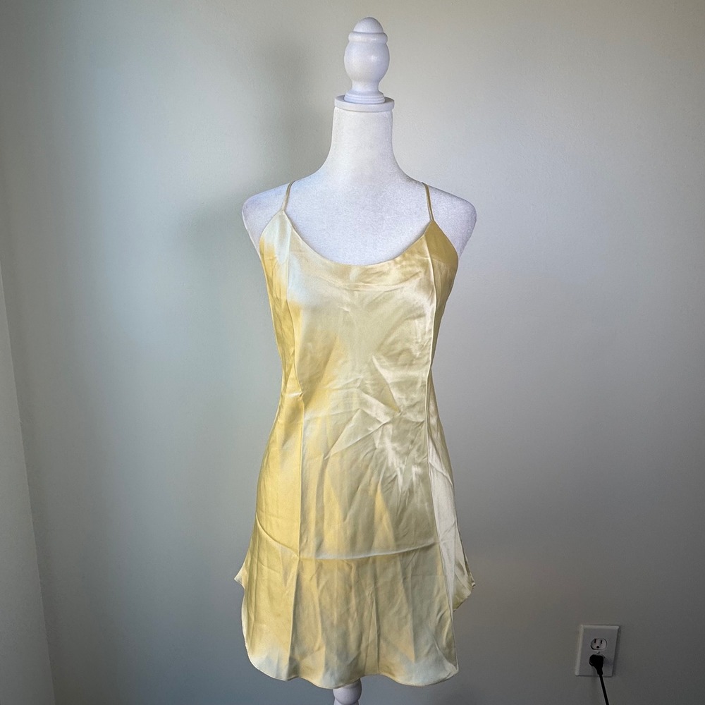 Buttermilk yellow silk dress